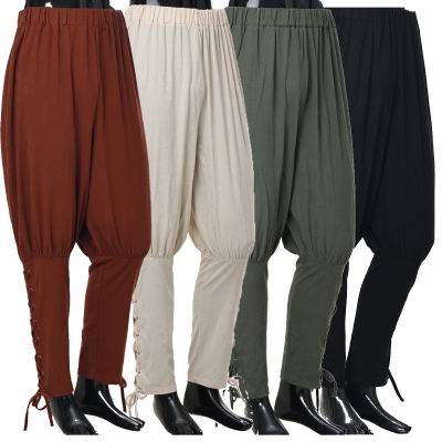 กางเกงสไตล์โคโลเนียลย้อนยุคสะโพกกางเกงเรอเนซองส์ผู้ชาย