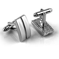 【hot】 stripe cufflink Rectangle square Luxury new Mens Shirt Cuff Gifts plated groove cuff link