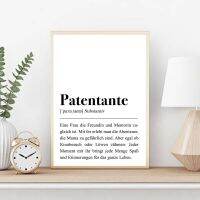 ภาพนิยาม Patentante โปสเตอร์ที่ทันสมัยเรียบง่ายสีดำสีขาวศิลปะภาพผนังผ้าใบวาดภาพ0717