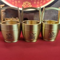 Original ⭐️⭐️⭐️⭐️⭐️ Popular brass bucket to attract wealth a bucket of gold ornaments pure brass high-end mini copper ornaments creative gifts