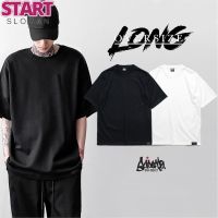 START  10.10. SALE  ® เสื้อ Oversize Long ( รุ่นแขนยาว ) สีดำ ขาว เสื้อยืด ชาย หญิง S M L / OLฅ