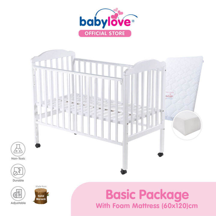 Babylove Basic Cot [Special Promo Package] Solid Meranti Wood Lazada