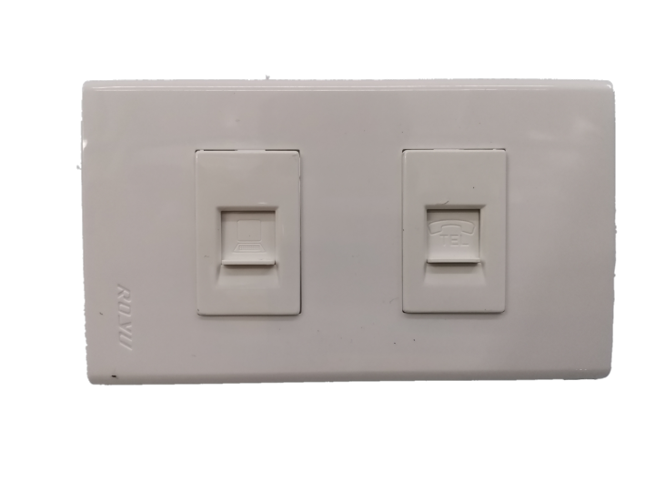 Lan and Telephone Outlet with Plate Combo (Royu), Telephone and Lan