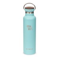 Earthwell กระบอกน้ำเก็บร้อน/เย็น รุ่น 22 OZ EARTHWELL VACUUM BOTTLE AQUA BLUE - WOODIE WALNUT CAP