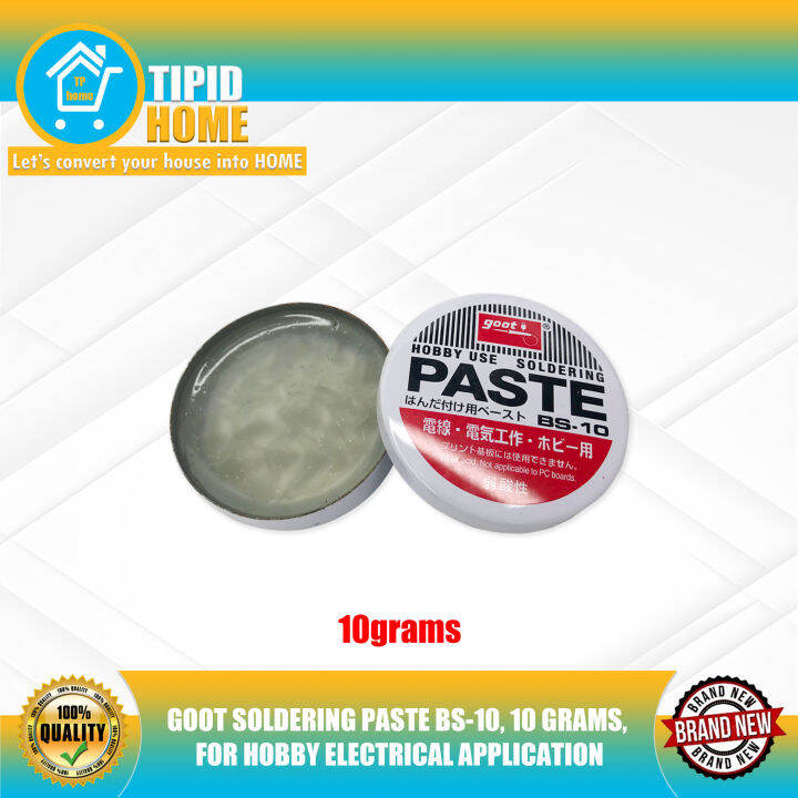 GOOT SOLDERING PASTE BS10, 10 GRAMS, FOR HOBBY ELECTRICAL APPLICATION