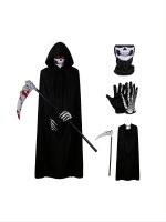 4 ชิ้น/เซ็ตฮาโลวีนผู้ใหญ่ Grim Reaper เครื่องแต่งกาย Props, หน้ากากเคียวถุงมือ Masquerade