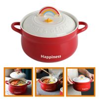 1 set of Ramen Bowl Home Instant Noodles Bowl Food Serving Bowl Decorative Household Ceramic Noodle Bowl