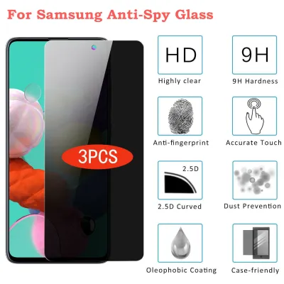 3PCS Privacy Tempered Glass for Samsung Galaxy A91 A71 A72 A51 A52 A31 A21s A90 A70 A30 A50 S Anti-Spy Private Screen Protector