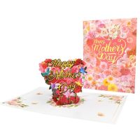 3D Mothers Day Pop Up Card Birthday Anniversary Gift Rose Flower Greeting Card