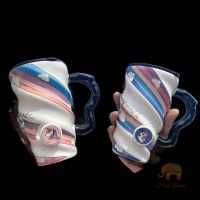 ✢✶[จัดส่งฟรี]-❧₪△Creative Mug พร้อมฝาปิดและช้อนถ้วยบุคลิกภาพแนวโน้มถ้วยเซรามิคบ้านคู่ถ้วยดื่มหญิง Cute