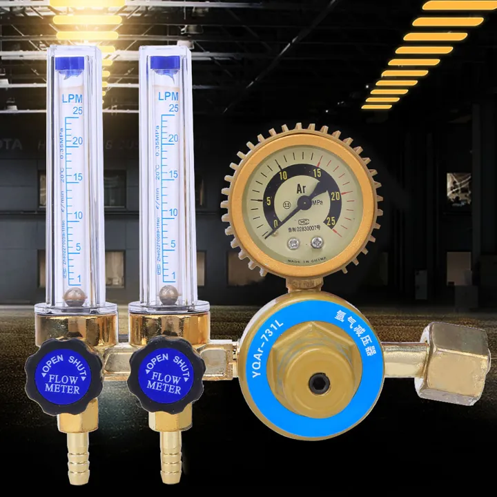 เครื่องปรับแรงดัน-0-25mpa-เครื่องปรับลดแรงดันก๊าซอาร์กอน-double-gauge-meter-อุปกรณ์เชื่อม-สำหรับการเชื่อมอาร์กอน-การตัด