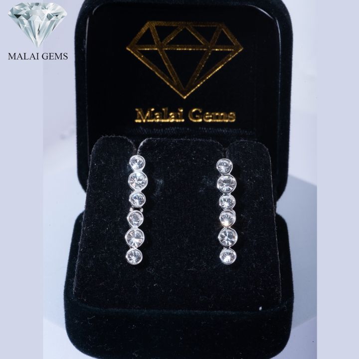 malai-gems-ต่างหูเพชร-เงินแท้-silver-925-เพชรสวิส-cz-เคลือบทองคำขาว-รุ่น-11006029-แถมกล่อง-ต่างหูcz-ต่างหูเงินแท้