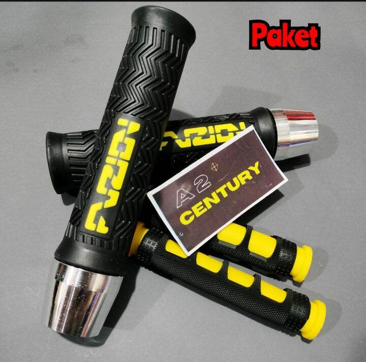 Handgrip Grip Fuzion Warna Warni Plus Jalu Stang Bisa Untuk Semua Motor Tulisan Kuning Lazada