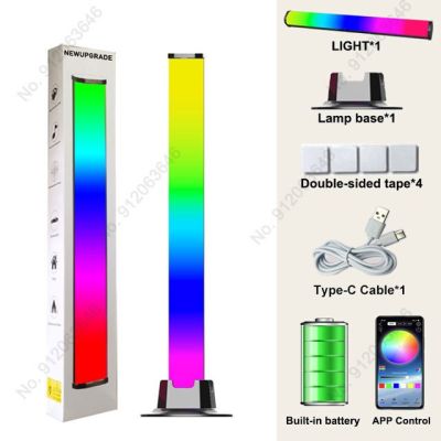 ไฟ LED เสียงดนตรี RGB โคมไฟซิมโฟนีควบคุมด้วยแอปจังหวะดนตรีแสงไฟสีไฟประดับบ้านหลอดไฟแอลอีดีสำหรับบาร์โดยรอบ