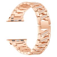 ☊ For Apple watch 7 41mm 45mm band 38mm 42mm 44mm 40mm Fashion Diamond Metal Strap for iWatch 6/5/4/3/SE Stainless steel bracelet