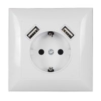 ﹍◐✤ 2021 new wall electronic socket 5V2A eu standard power outlet with dual home usb plug charger power socket with usb V7-2