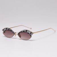 Trendy Brand Sunglasses Luxury Women Round Shades for Women Thin face Sun Glasses Ladies Sexy Leopard Frame Eyewear Oculos UV400