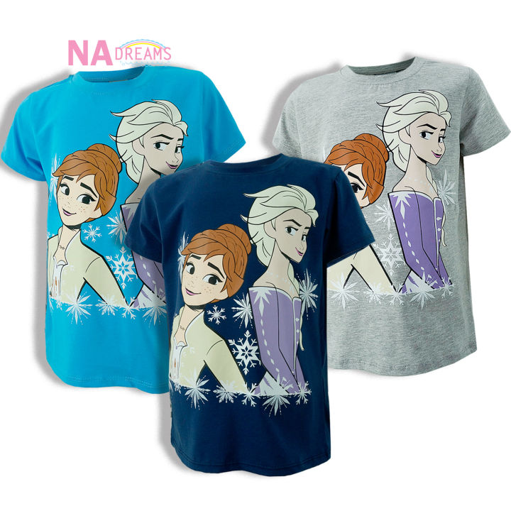 disney-frozen-เสื้อยืดคอกลม-เด็ก-4-10-ปี-ผ้าคอตตอนสแปนเด็กซ์-ลายโฟรเซ่น-จาก-nadreams-เนื้อผ้าเกรดดี-นุ่มมาก