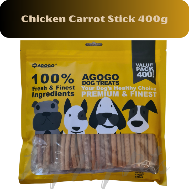 Agogo Dog Treat Chicken and Carrot Stick 400gram Snack Food Feed