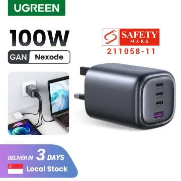 UGREEN Nexode Pro 100W USB C Charger, 3-Port GaN Compact Fast PPS Wall  Charger for MacBook Pro/Air, Pixelbook, Dell XPS, iPad Pro, iPhone 15  Pro/14