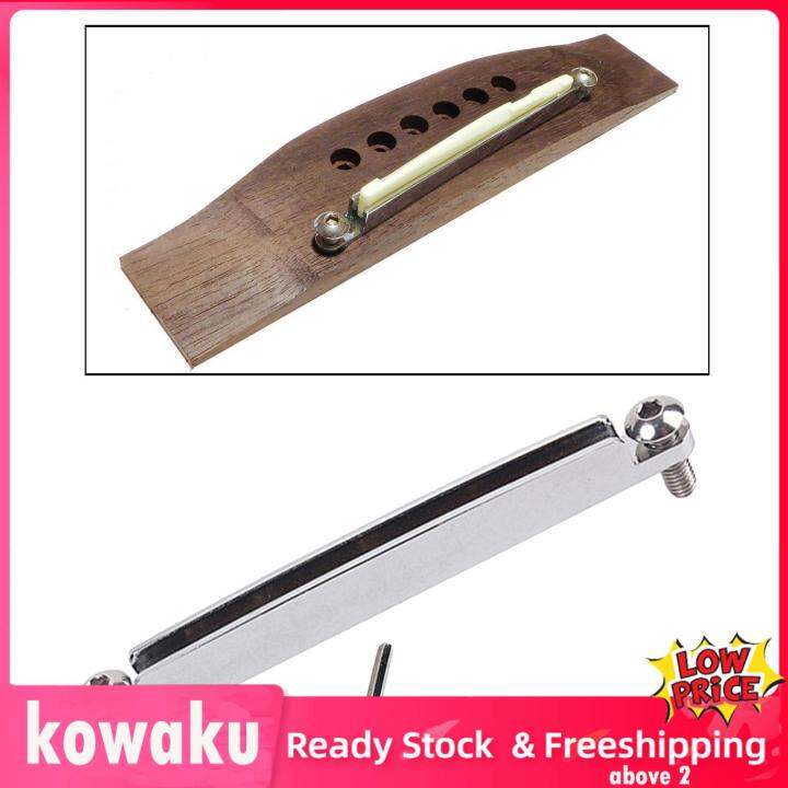 kowaku 1pc Steel Acoustic Guitar Bridge Adjustable Saddle Rail Repair