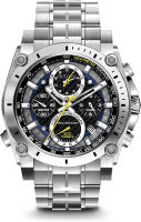 Bulova Precisionist Chronograph Mens Watch Silver Tone