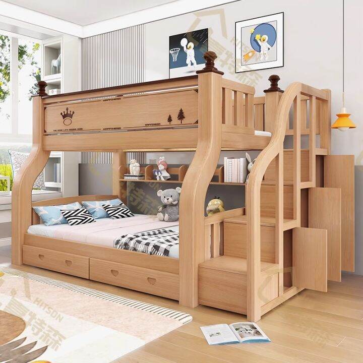 Thickened and bold children's bed solid wood mother-child bed bunk bed ...