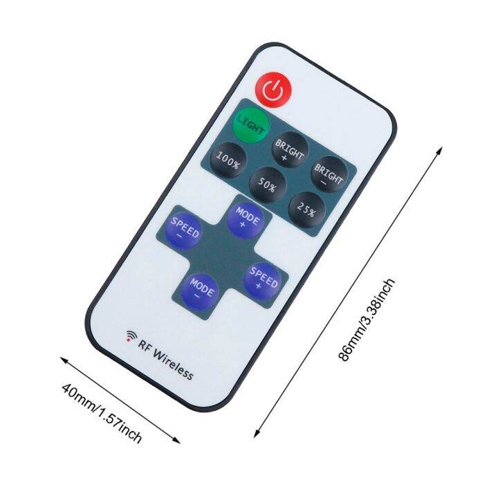 yingke-รีโมทควบคุม-led-rf-รีโมทไร้สายขนาดเล็ก11key-สีดำ-dc5v-12v-24v-สำหรับ5630-5050-3528เดี่ยวสีแอลอีดีแถบไฟ-jq