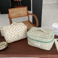 【cw】Quilted Big Cosmetic Portable Travel Toiletry Storage Case Cotton Fabric Make Up Bag Organizer Necesserie Pouch Beauty Cases