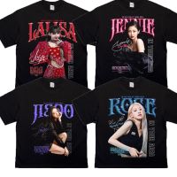 TTRR Blackpink เสื้อยืดอเมริกันแขนสั้น LALISA JENNIE ROSE JISOO