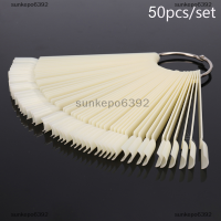 sunkepo6392 50pcs เท็จแสดงเล็บศิลปะแฟนแหวนโปแลนด์เคล็ดลับไม้ DIY เครื่องมือ