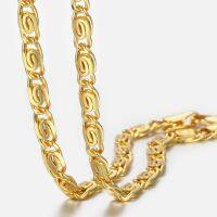 【DT】hot！ Fashion Gold Color Necklace for Men Snail Chain Wholesale Neck Clasp 2styles 4.5mm/4mm GN302