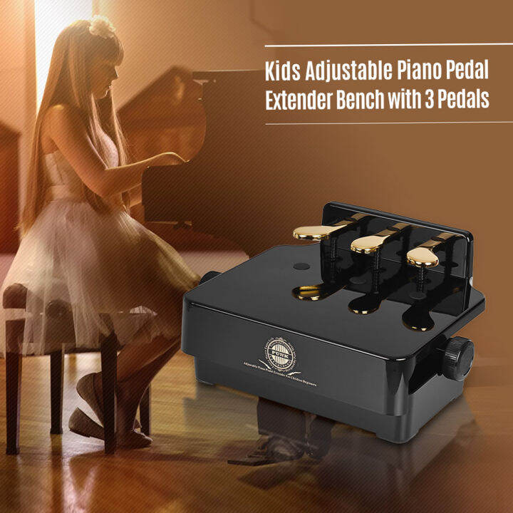 Piano Pedal Extender Bench for Kids Adjustable Height with 3 Pedals