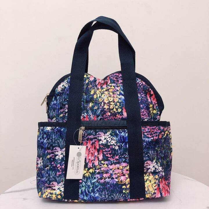 lesportsac-2023-กระเป๋าเป้สะพายหลังกระเป๋าถือกระเป๋านักเรียนกระเป๋าเดินทางกระเป๋าเป้สะพายหลัง2442ใส่รถเข็นได้