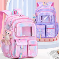 Tas Ransel Anak SD สำหรับเด็กผู้หญิงในเกรด1-6การป้องกันกระดูกสันหลังน้ำหนักเบาลดน้ำหนักเปิดประตูตู้เย็นกระเป๋าเป้สะพายหลังเด็กแฟนตาซี Mumot5