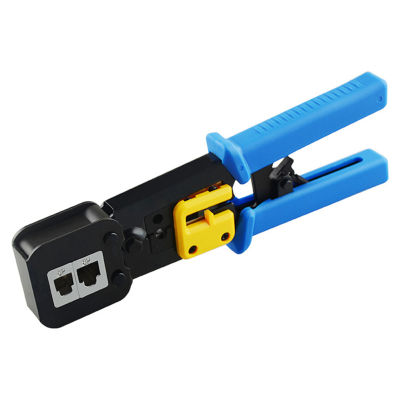 มัลติฟังก์ชันแบบพกพา RJ45 6/8P สายเคเบิลเครือข่ายคีมยำหัวแคลมป์แบบกด