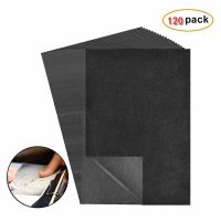 120 ชิ้น/เซ็ต 4A ขนาดสีดำ Graphite Transfer แผ่นกระดาษคาร์บอน Tracing Papers Tattoo ลายฉลุภาพวาด Tracing Paper