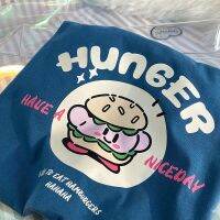 Ins Super น่ารักการ์ตูนเบอร์เกอร์ Kawaii ผู้หญิงเสื้อยืดฝ้ายสั้นแขนเสื้อ Harajuku สไตล์ญี่ปุ่น2022แฟชั่น