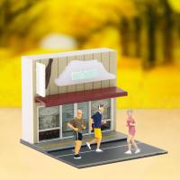 Miffer 1/64ร้านค้าโมเดล Diorama Kits S Scenery S Scenery สำหรับสร้างถนนฉากอุปกรณ์ประกอบฉาก