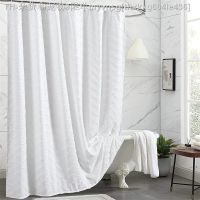 【CW】☃  Shower Curtain Woven Fabric Farmhouse Curtains for