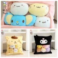 กระเป๋าขนมพุดดิ้งลูกกวาด MLS Kuromi หมอน Mymelody Pompurin Plushie Bag พุดดิ้งของเล่นตุ๊กตาสัตว์ขนาดเล็กการตกแต่งบ้าน