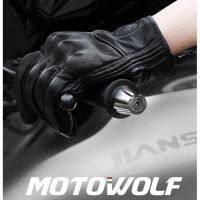 Motowolf MDL 0302 ถุงมือหนังแท้ สำหรับขี่มอเตอร์ไซค์ แบบเต็มนิ้วพร้อมรูระบาย -The Motowolf TH