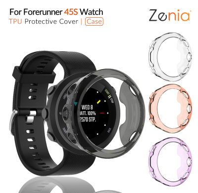 Zenia TPU เป็นมิตรกับผิวเปลี่ยนเคสป้องกันเคสสำหรับ Garmin Forerunner 45S อุปกรณ์เสริมสมาร์ทวอทช์กีฬา