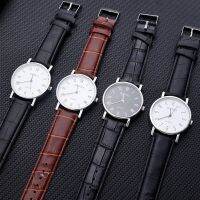 「Dark blue watch」 Men 39; S Business Wrist WatchLeather Strawclock Men WomenSimple Watch