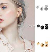 316L ต่างหูแบบเจาะ ทรงกลม เรียบหรูดูแพง เหมาะกับทั้งหญิงและชาย Simple Elegant Ball earring stud - 1 ข้าง