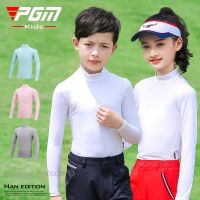 PGM Kids Breathable Golf Shirts Summer Boys Girls Sunscreen T-shirts Long Sleeve Quick Dry Ice Silk Tops Children Golf Apparel