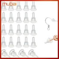 MUBAI 100pcs 10x6mm ต่างหูหลังต่างหู ฝาครอบเต็มรูปแบบ นุ่มนุ่มๆ หลังต่างหูใส อุปกรณ์เครื่องประดับอัญมณี ซิลิโคนทำจากซิลิโคน ชิ้นส่วนทดแทนทดแทน สำหรับต่างหูตะขอกระดุม