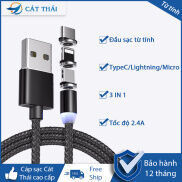 Cáp sạc từ tính cao cấp Cát Thái 3 In 1 hiện đại sang trọng sạc nhanh hơn