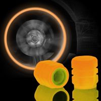 1pc/4pcs Orange Luminous Valve Cap ABS Car Wheel Tire Valve Stem Caps Recycle Car Tire Parts Tire Cap