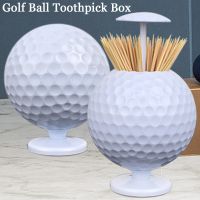 Golf ball toothpick box white Golf Ball Automatic Toothpick Holder Box Bucket Pop-up Novelty Gift Indoor &amp; Cars Golf Decoration